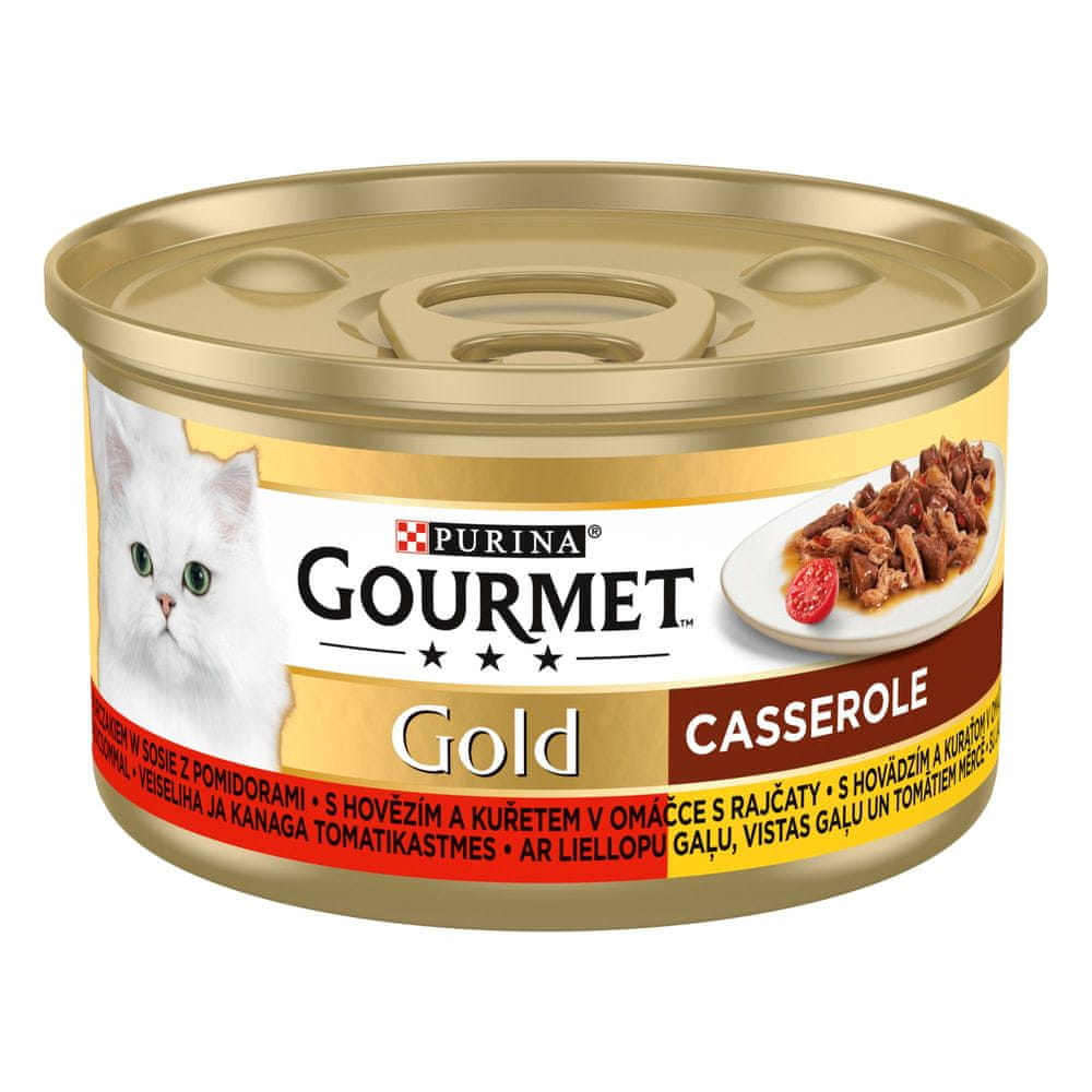 Gourmet GOLD hovädzie a kura v omáčke 12x85 g